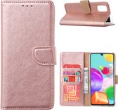 LuxeBass Hoesje geschikt voor Samsung Galaxy A41 - Bookcase Rose Goud - portemonnee hoesje - telefoonhoes - gsm hoes - telefoonhoesjes