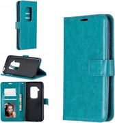 LuxeBass Hoesje geschikt voor Motorola One Zoom hoesje book case turquoise - telefoonhoes - gsm hoes - telefoonhoesjes