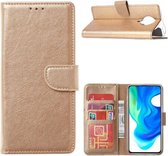 LuxeBass Hoesje geschikt voor Xiaomi Poco F2 Pro - Bookcase Goud - portemonnee hoesje - telefoonhoes - gsm hoes - telefoonhoesjes