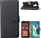 LuxeBass Hoesje geschikt voor Motorola Moto G9 Play / E7 Plus - Bookcase Zwart - portemonnee hoesje - telefoonhoes - gsm hoes - telefoonhoesjes