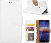 LuxeBass Hoesje geschikt voor Nokia 3.1 - Bookcase Wit- portemonee hoesje - telefoonhoes - gsm hoes - telefoonhoesjes