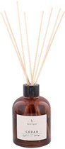 Geurstokjes Boutique Cedar geur - Wit / Bruin - Glas / Hout - 150 ml - Geur - Geurstokjes - Interieur - Accessoire