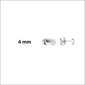 Aramat jewels ® - Ronde oorbellen sandblasted chirurgisch staal 4mm