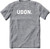 Udon - Snack T-Shirt | Grappig Verjaardag Kleding Cadeau | Eten En Snoep Shirt | Dames - Heren - Unisex Tshirt | - Donker Grijs - Gemaleerd - M