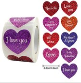 Valentijn - Moederdag Sluitsticker - Sluitzegel - Hart - 40 stuks - My Heart is Yours / Happy Valentine's Day / Love You  / Be Mine / You are Loved | Valentijnsdag stickers - Envelop | Hartjes / Harten | Envelop | Cadeau - Gift | Chique inpakken
