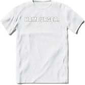 Hamburger - Snack T-Shirt | Grappig Verjaardag Kleding Cadeau | Eten En Snoep Shirt | Dames - Heren - Unisex Tshirt | - Wit - S