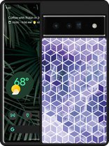 Pixel 6 Pro Hardcase hoesje Paars Hexagon Marmer - Designed by Cazy