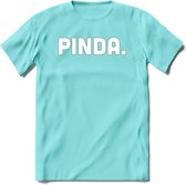 Pinda - Snack T-Shirt | Grappig Verjaardag Kleding Cadeau | Eten En Snoep Shirt | Dames - Heren - Unisex Tshirt | - Licht Blauw - L