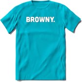 Browny - Snack T-Shirt | Grappig Verjaardag Kleding Cadeau | Eten En Snoep Shirt | Dames - Heren - Unisex Tshirt | - Blauw - XXL