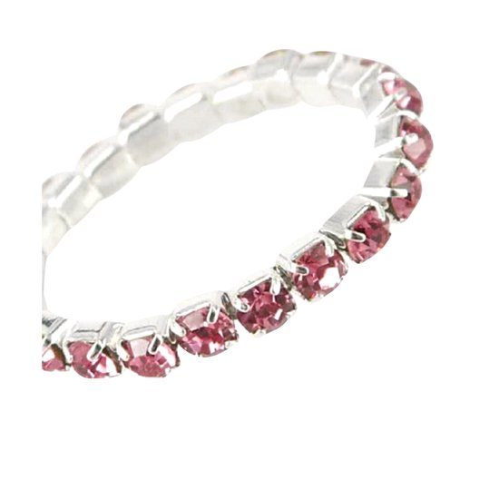 Ring-Roze-zilverkleurig-Stretch-Elastisch-Charme Bijoux