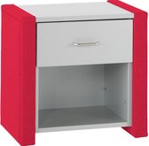 Vitalis nachtkast Vitalis - 51 x 49 x 36 cm - rood/zilver