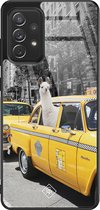 Samsung A52 hoesje glass - Taxi lama | Samsung Galaxy A52 5G case | Hardcase backcover zwart