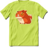 Silly cat T-Shirt Grappig | Dieren katten Kleding Kado Heren / Dames | Animal Skateboard Cadeau shirt - Groen - XXL