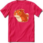 Silly cat T-Shirt Grappig | Dieren katten Kleding Kado Heren / Dames | Animal Skateboard Cadeau shirt - Roze - XXL