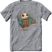 Casual skelet T-Shirt Grappig | Dieren halloween Kleding Kado Heren / Dames | Animal Skateboard Cadeau shirt - Donker Grijs - Gemaleerd - M