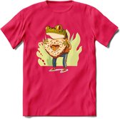 Valentijn kikker T-Shirt Grappig | Dieren Valentijnsdag Kleding Kado Heren / Dames | Animal Skateboard Cadeau shirt - Roze - M