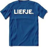 Liefje - Valentijn T-Shirt | Grappig Valentijnsdag Cadeautje voor Hem en Haar | Dames - Heren - Unisex | Kleding Cadeau | - Donker Blauw - XXL