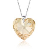 Montebello Ketting Daisy HZ462 - Swarovski® Hart - 925 Zilver Gerhod. - Ø18mm - 45cm