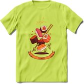 Sushi T-Shirt Grappig | Japans eten Kleding Kado Heren / Dames | Cadeau shirt - Groen - XXL