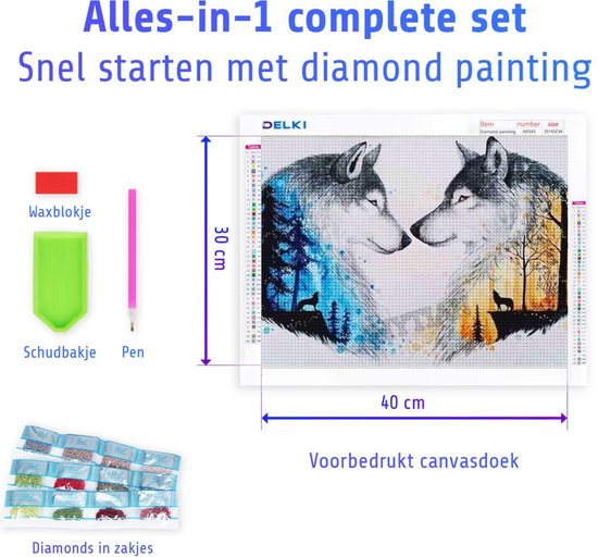 Wolf Vrouw Sneeuw Diamond Painting kopen? - Happy Painting