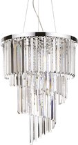 Ideal Lux - Kroonluchter Modern - Chroom - H:284cm - E14 - Metaal - Kroonluchters met kristallen - Hanglamp - Hanglampen - Hal - Vide - met glas - Slaapkamer - Eetkamer - Woonkamer