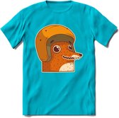 Safety fox T-Shirt Grappig | Dieren vos Kleding Kado Heren / Dames | Animal Skateboard Cadeau shirt - Blauw - XXL