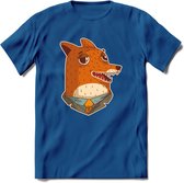 zwoele vos T-Shirt Grappig | Dieren Kleding Kado Heren / Dames | Animal Skateboard Cadeau shirt - Donker Blauw - XXL