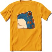 Koele kikker T-Shirt Grappig | Dieren reptielen Kleding Kado Heren / Dames | Animal Skateboard Cadeau shirt - Geel - XXL