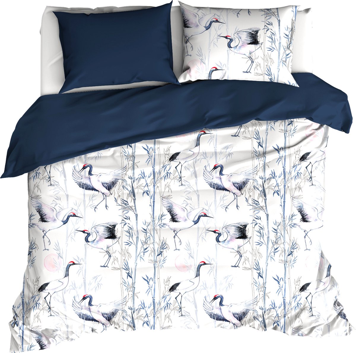 De Witte Lietaer Dekbedovertrek Mont Blanc Majolica Blue - Lits Jumeaux - 240 x 220 cm - Katoen Satijn