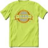 Premium Since 1960 T-Shirt | Goud - Zilver | Grappig Verjaardag Kleding Cadeau Shirt | Dames - Heren - Unisex Tshirt | - Groen - S
