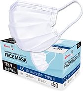 Masker type 2 BFE 98% -wit - Hoogwaardig medisch mondmasker - 50stuk