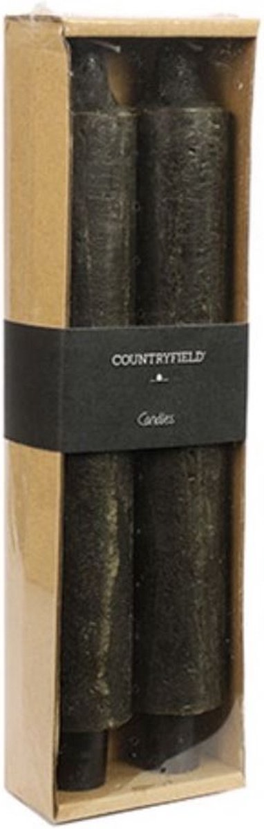 Kaars dia. 4 cm, hoogte: 25 cm Vela 4 stuks zwart - woonaccessoires