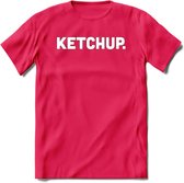Ketchup - Snack T-Shirt | Grappig Verjaardag Kleding Cadeau | Eten En Snoep Shirt | Dames - Heren - Unisex Tshirt | - Roze - L