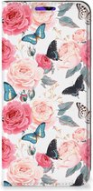 Flipcase Cadeautjes voor Moederdag Geschikt voor Samsung Galaxy A13 5G | Geschikt voor Samsung Galaxy A04s Smartphone Hoesje Butterfly Roses