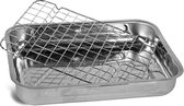 Gerimport Ovenschaal braadslede 27 cm RVS zilver 2-delig