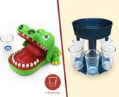 Shotbuddy combideal & Krokodil met Kiespijn incl 6 shotglaasjes - zuipen tot we kruipen - shotdispenser - shotfontein - shotjes - shotglazen - dispenser - drank spelletjes- feest - do or drin