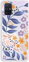 CaseCompany® - Galaxy A71 hoesje - Flowers with blue leaves - Soft Case / Cover - Bescherming aan alle Kanten - Zijkanten Transparant - Bescherming Over de Schermrand - Back Cover