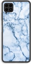 Case Company® - Galaxy A22 4G hoesje - Blauw marmer - Soft Case / Cover - Bescherming aan alle Kanten - Zijkanten Transparant - Bescherming Over de Schermrand - Back Cover