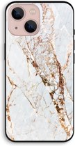 Case Company® - iPhone 13 hoesje - Goud marmer - 100% Biologisch Afbreekbaar - Duurzaam - Biodegradable Soft Case - Milieuvriendelijke Print op Achterkant - Zwarte Zijkanten - Bescherming Ove