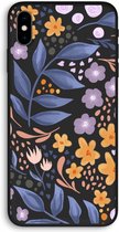 CaseCompany® - iPhone XS Max hoesje - Flowers with blue leaves - 100% Biologisch Afbreekbaar - Duurzaam - Biodegradable Soft Case - Milieuvriendelijke Print op Achterkant - Zwarte Zijkanten -