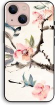 Case Company® - iPhone 13 mini hoesje - Japanse bloemen - 100% Biologisch Afbreekbaar - Duurzaam - Biodegradable Soft Case - Milieuvriendelijke Print op Achterkant - Zwarte Zijkanten - Besche