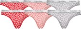 Calvin Klein 6-pack dames slips rood/roze/grijs