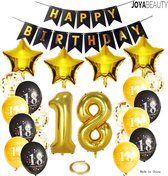 Joya Beauty® 18 jaar verjaardag feest pakket | Versiering Ballonnen voor feest 18 jaar | Achttien Jaar Versiering | Ballonnen slingers opblaasbare cijfers 18