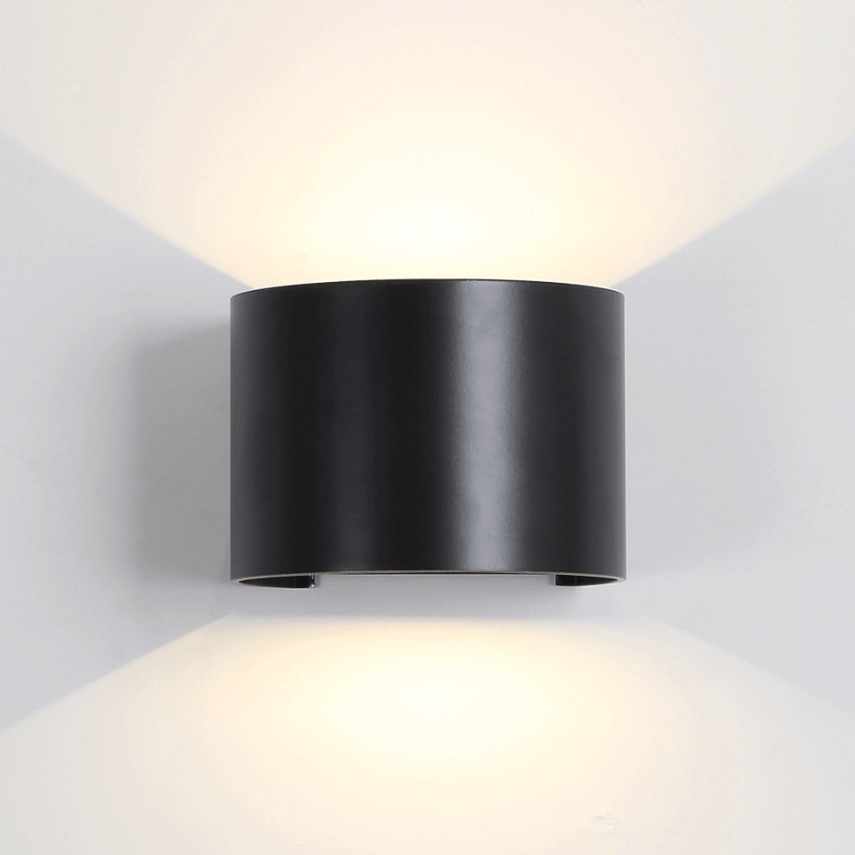 Specilights LED wandlamp zwart 12W - Waterdicht met instelbare stralingshoek - Muurlamp Rond IP65 3000K