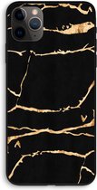 CaseCompany® - iPhone 11 Pro Max hoesje - Gouden marmer - 100% Biologisch Afbreekbaar - Duurzaam - Biodegradable Soft Case - Milieuvriendelijke Print op Achterkant - Zwarte Zijkanten - Besche