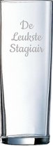 Gegraveerde longdrinkglas 31cl De Leukste Stagiair