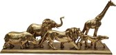 Decoratie 5 wilde dieren , Five animals walking , Power of Africa , 69X16X33.5 CM