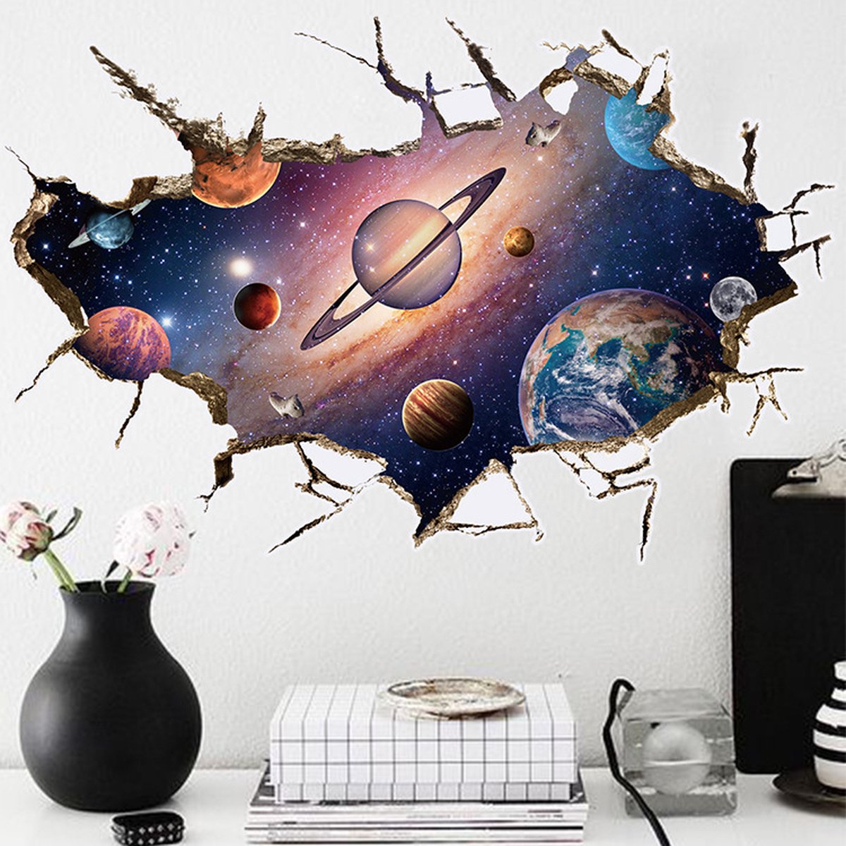 Muursticker 3D Ruimte - Kinderkamer - Jongenskamer - meisjeskamer - Muurdecoratie - Wandsticker - Sticker Voor Kinderen 60×90CM