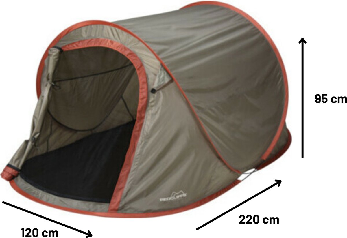Orange85 Pop Up Tent - Camping - Groen - 220x120x95cm - Nylon -  Lichtgewichttenten -... | bol.com