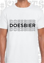 DOESBIER heren t-shirt - Wit - Maat 3XL - korte mouwen - grappige teksten - leuke shirtjes - humor - quotes - kwoots - kado - cadeau - Mag ik bestellen